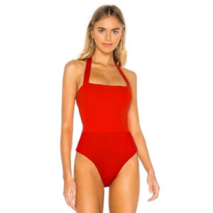 Superdown Reece Halter Red One Piece Bodysuit Size XXS